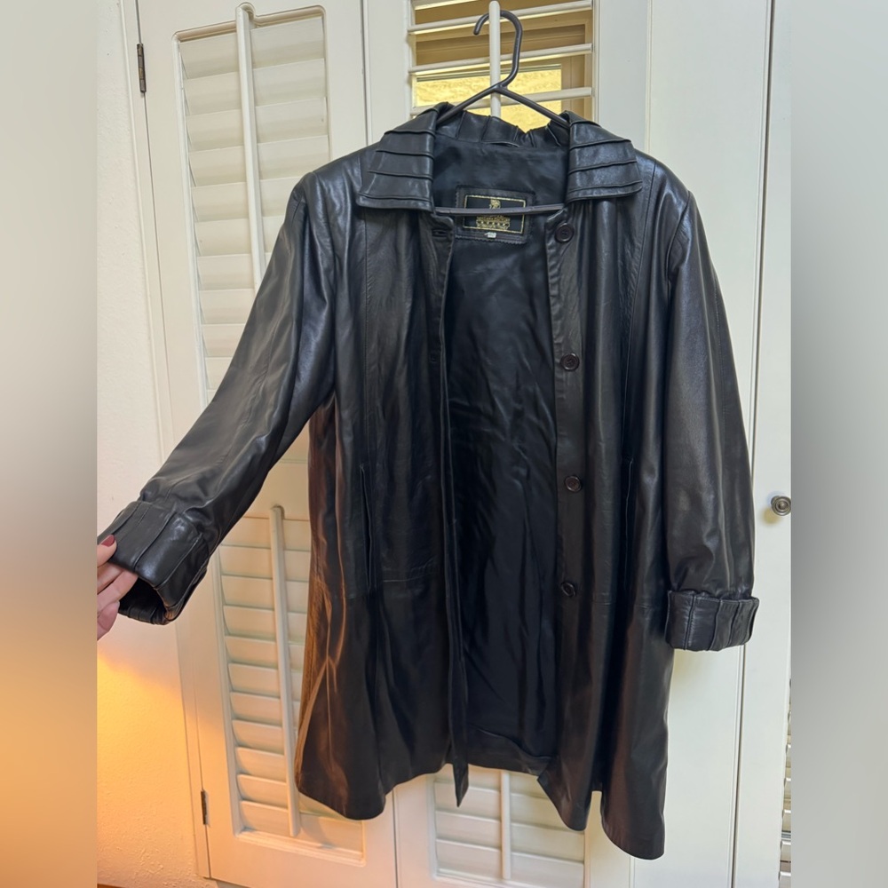 Dante Leather Factory Long Leather Black Coat